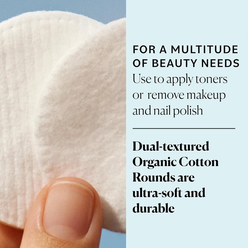 Organic Cotton Rounds for Sensitive Skin - 100% Pure GOTS Certified | 300 Count