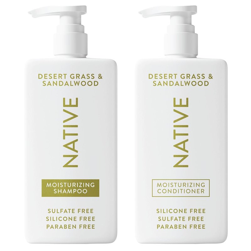 Native Desert Grass & Sandalwood Shampoo & Conditioner - Naturally Derived, Sulfate & Dye Free | 2-Pack for All Hair Types