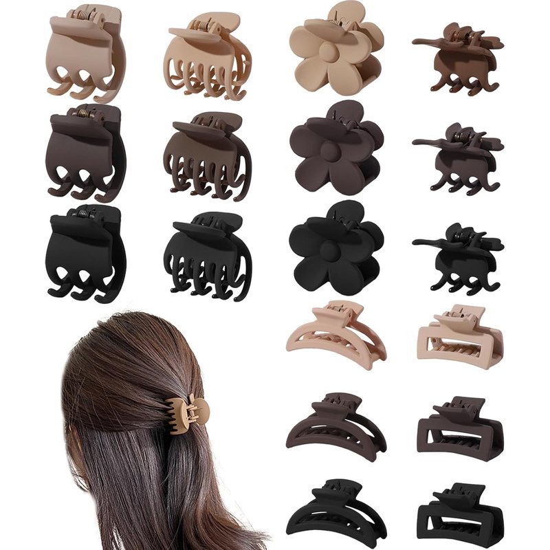 Skiennix 18 Pcs Small Hair Clips Set - Stylish Butterfly & Flower Claw Clips for All Hair Types