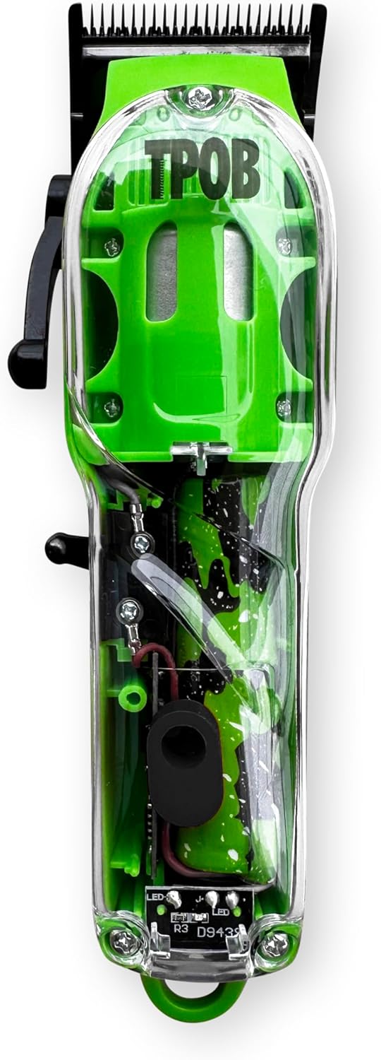 TPOB Barber Hair Clippers for Men - 6800 RPM X Fade Blade with Matte Green Case