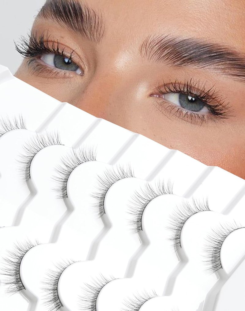 Natural Look Wispy False Eyelashes - C Curl Mink Lashes for Volume | 10mm Pack of Cute Lashes