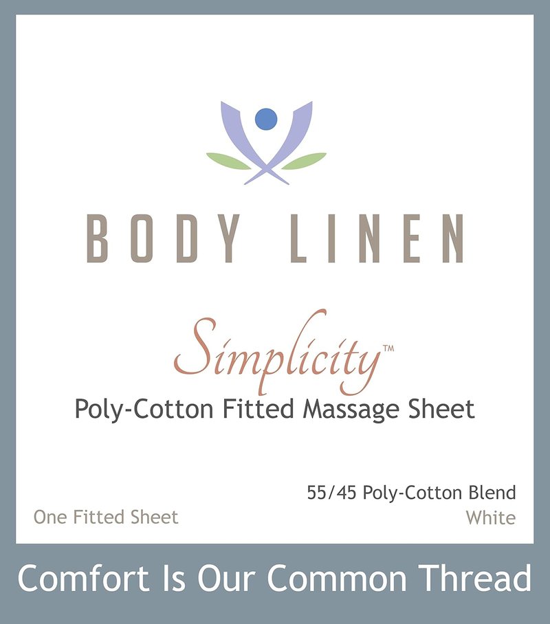Body Linen Simplicity Poly Cotton Massage Table Fitted Sheets - Soft, Durable 180 Thread Count | Available in White, Natural, Gray