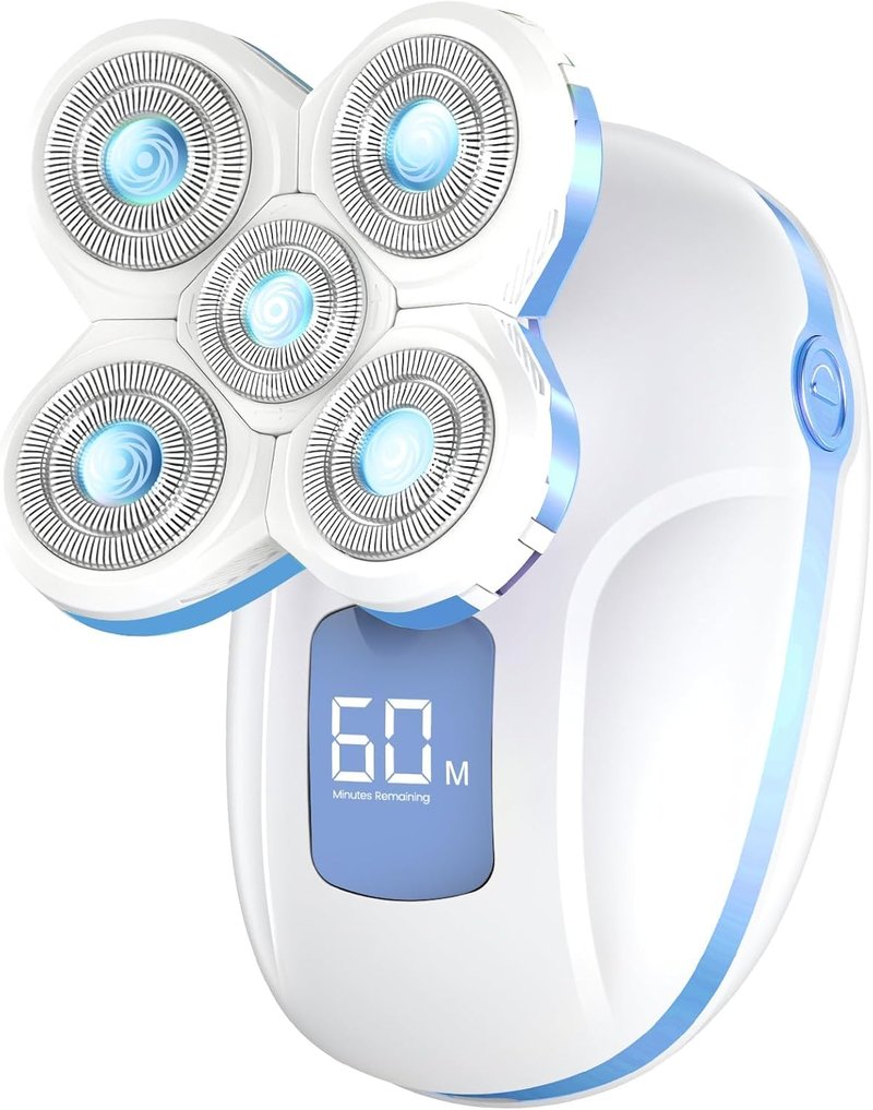 Electric Razors for Women Legs, Rechargeable Rotary Painless Shaver for Legs Bikini Facial Hair Removal, Body Wet/Dry Razor Water Resistant Grooming Kit, Cordless Womens Trimmer for Grooming, SkyBlue