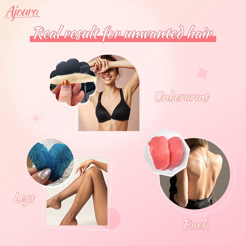 300g Wax Beads for Hair Removal, Ajoura Refill Wax Beans for Hair Removal kit, Hard Wax for Full Body Brazilian Bikini Face Eyebrow Armpit Leg Back and Chest, At Home Waxing Beads for Women Men