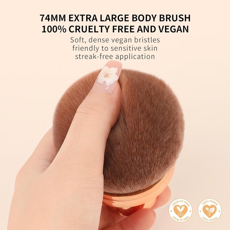 Docolor Extra Large Body Makeup Brush - 3-Inch Wide Head for Fast Full-Body Coverage | Soft Synthetic Fibers for Flawless Application