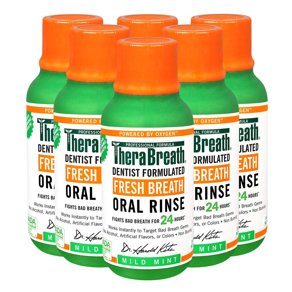 TheraBreath Fresh Breath Oral Rinse - Dentist Formulated Mild Mint | 3 Fl Oz (Pack of 72)