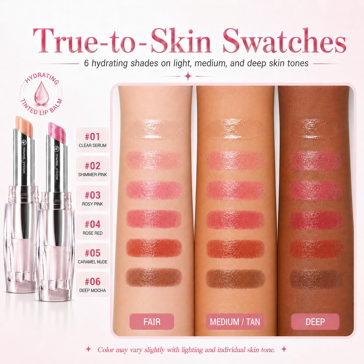 YOUNG VISION Tinted Lip Balm & Hydrating Lipstick - 8-Hour Moisture Lock Satin Finish, Warm Caramel Nude, Zero Greasy Residue, Cruelty-Free Lip Care, Warm Caramel