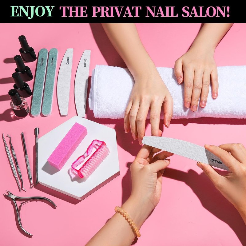 Nail Care Kit - Professional Nail Tools with Files, Buffers & Cuticle Nippers | Complete Manicure & Pedicure Set