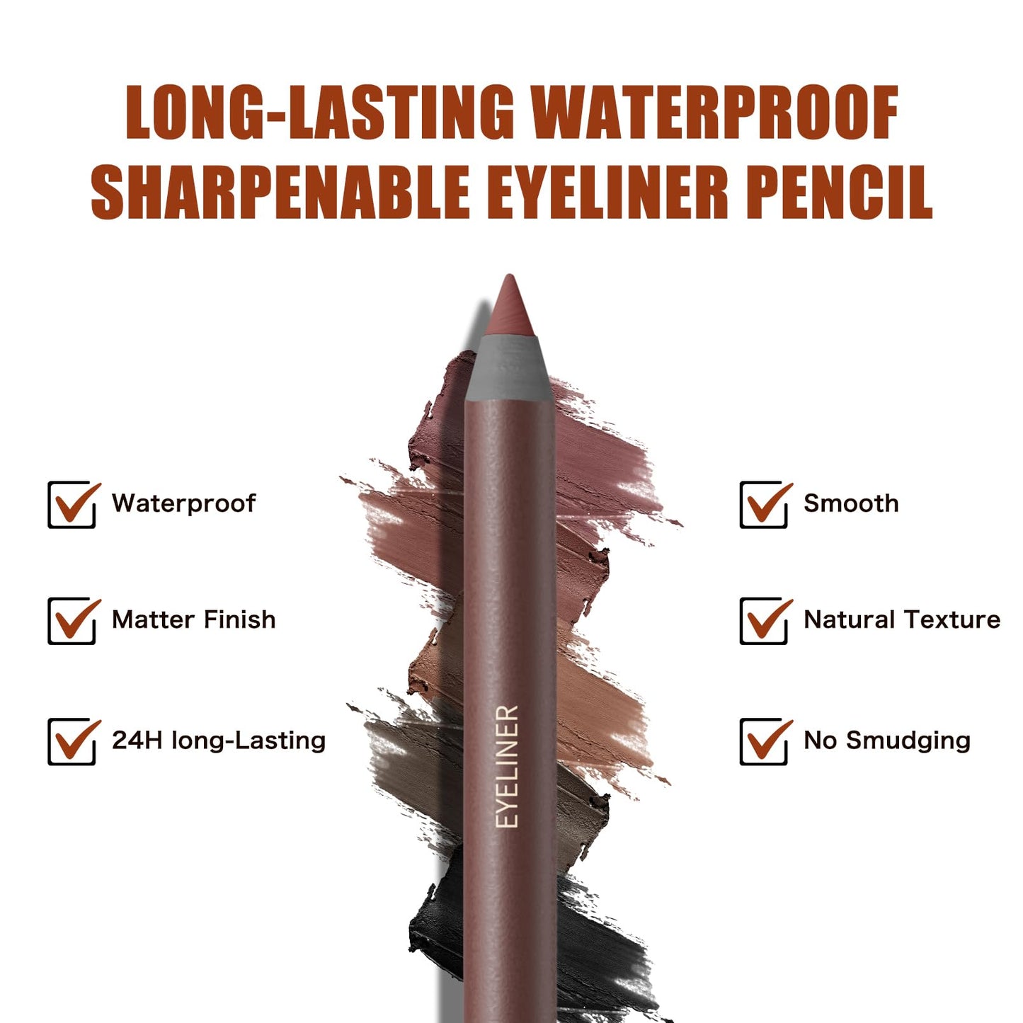 TOSOUATOP 2 IN 1 Eyeliner Pencil【Smudge Proof】【Water Proof】【Long Wearing】，5# BLACK