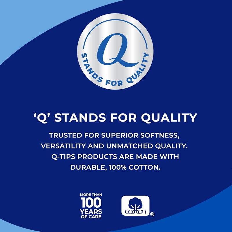 Q-tips Cotton Swabs - 500 Count Pack of 2 | Ultra Soft & Gentle for All Your Needs