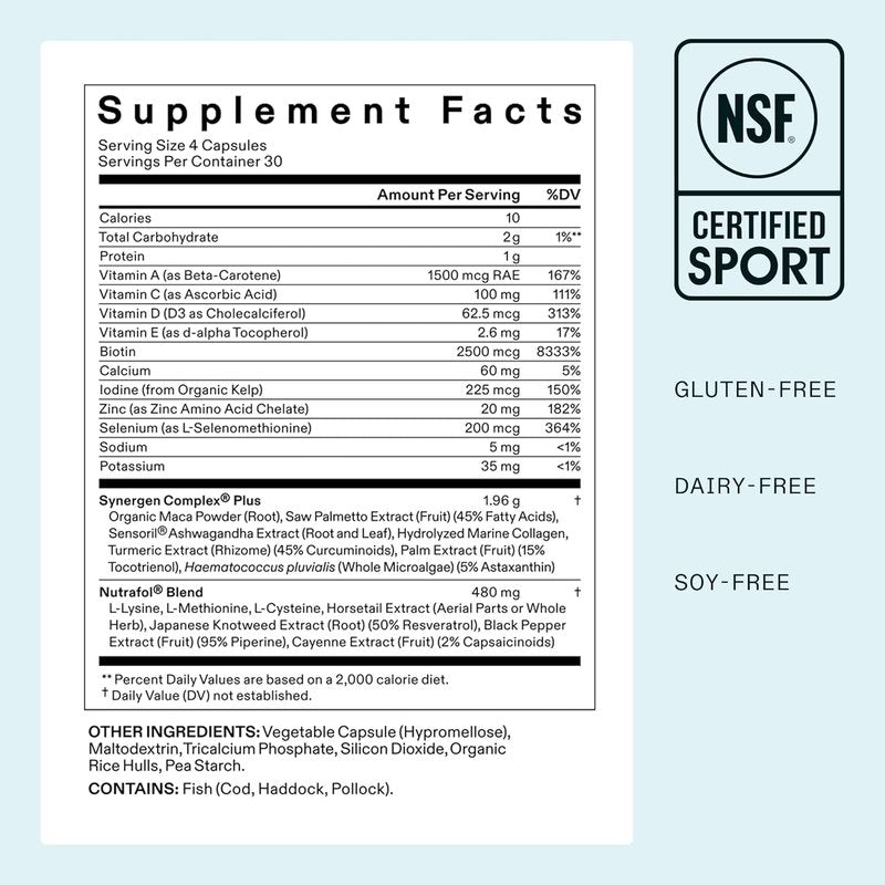 Nutrafol Women's Balance Hair Growth Supplements - Clinically Tested for Thicker Hair | 1 Month Supply, Ages 45+