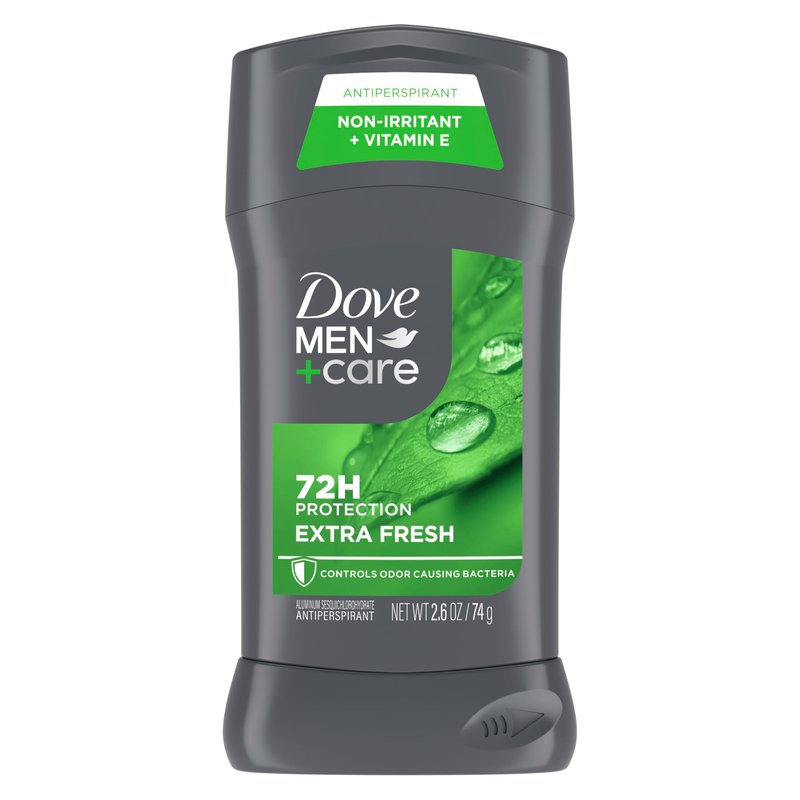 Dove Men+Care Men's Antiperspirant Deodorant Stick Extra Fresh With 72-hour Sweat & Odor Protection with 1/4 Moisturizing Cream & Long-lasting Citrus Scent 2.6 oz
