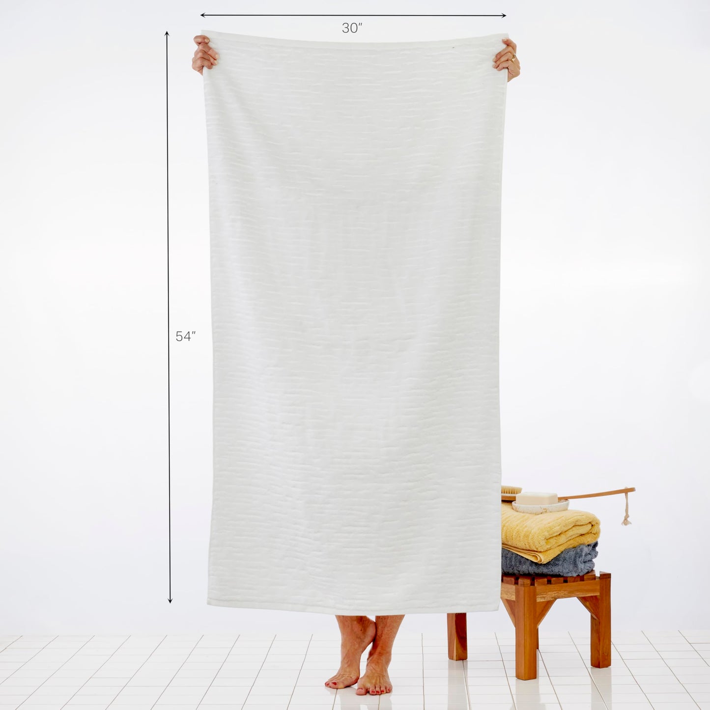 SKL Home CloudSoft Cotton Luxury 4 Pc Bath Towel Set, White