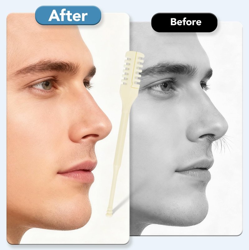 Atoymut Manual Nose Hair Trimmer, Nostril Hair Remover, Portable Travel Home Daily Use Essentials with Ear Pick for Men & Women (6pcs)