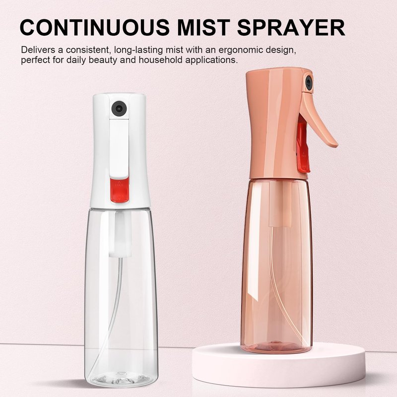 Bepkac Continuous Spray Bottle for Hair – Fine Mist Water Mister, Empty Spray Bottles – Recycled Hair Misting Sprayer for Styling, Cleaning, Plants, Barbers, Salons & More – 2pk 6.1 OZ