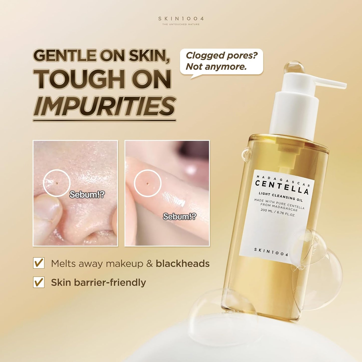 SKIN1004 Madagascar Centella Light Cleansing Oil - Gentle Face Cleanser | 6.76 fl. oz (200ml)