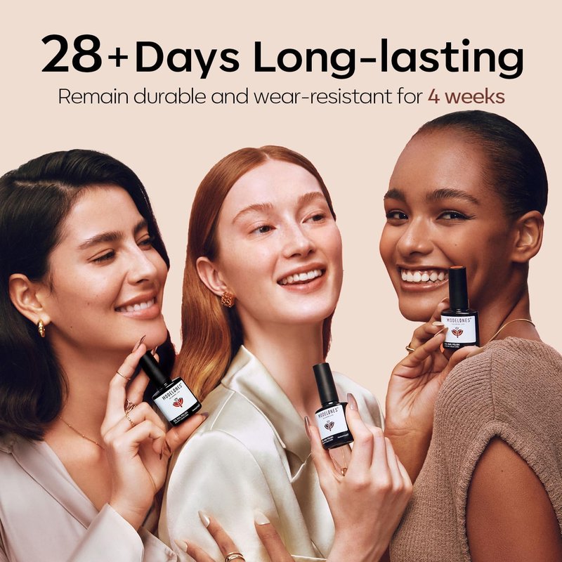 modelones Brown Gel Nail Polish Set 2 Pcs 15 ML Nude Brown Winter Gel Polish Neutral Skin Tone Translucent Nude Soak Off Gel Nail Kit Manicure DIY At Home Nail Art Salon Gift For Women Girl