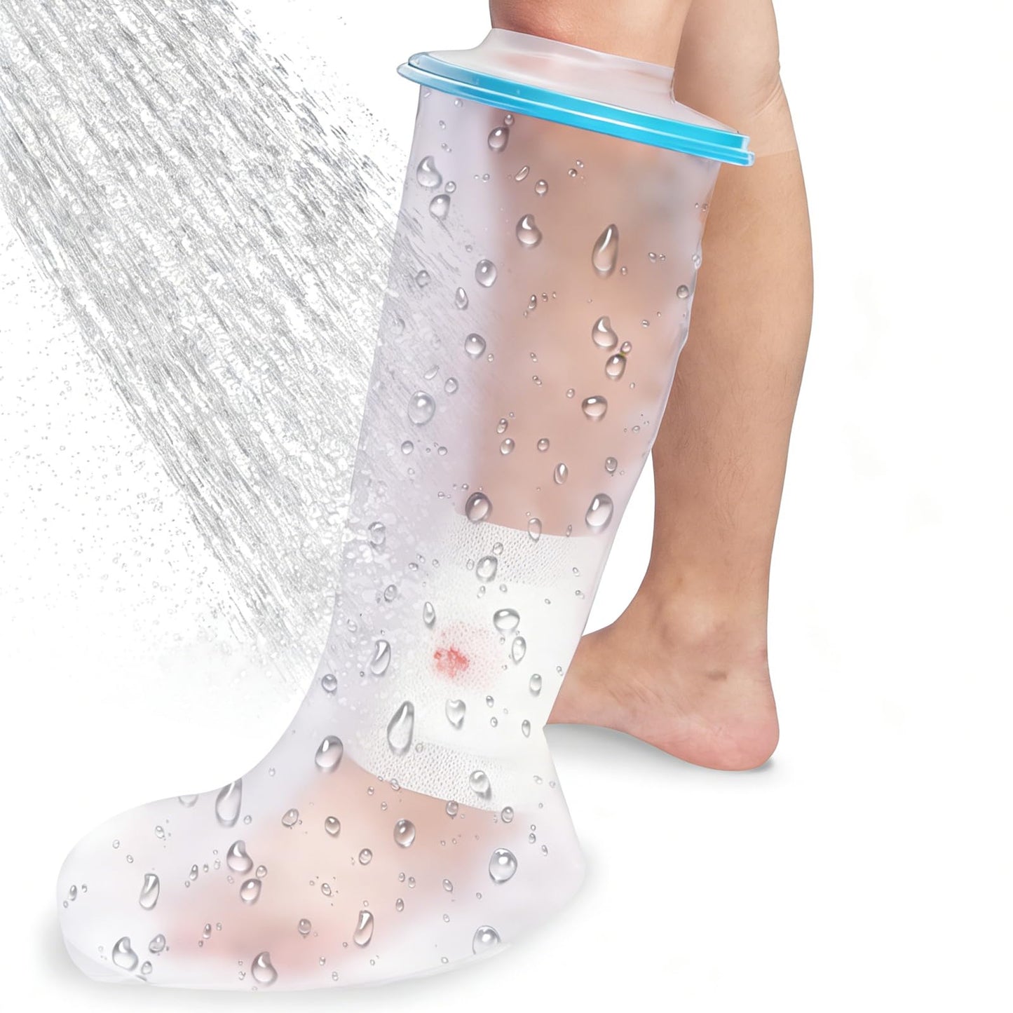 Cast Covers for Shower Leg, 100% Waterproof Leg Cast Cover for Showering, Reusable Cast Shower Cover Leg, Cast Protector for Shower Leg Adult, Shower Boots for Foot after Surgery and Wound Care