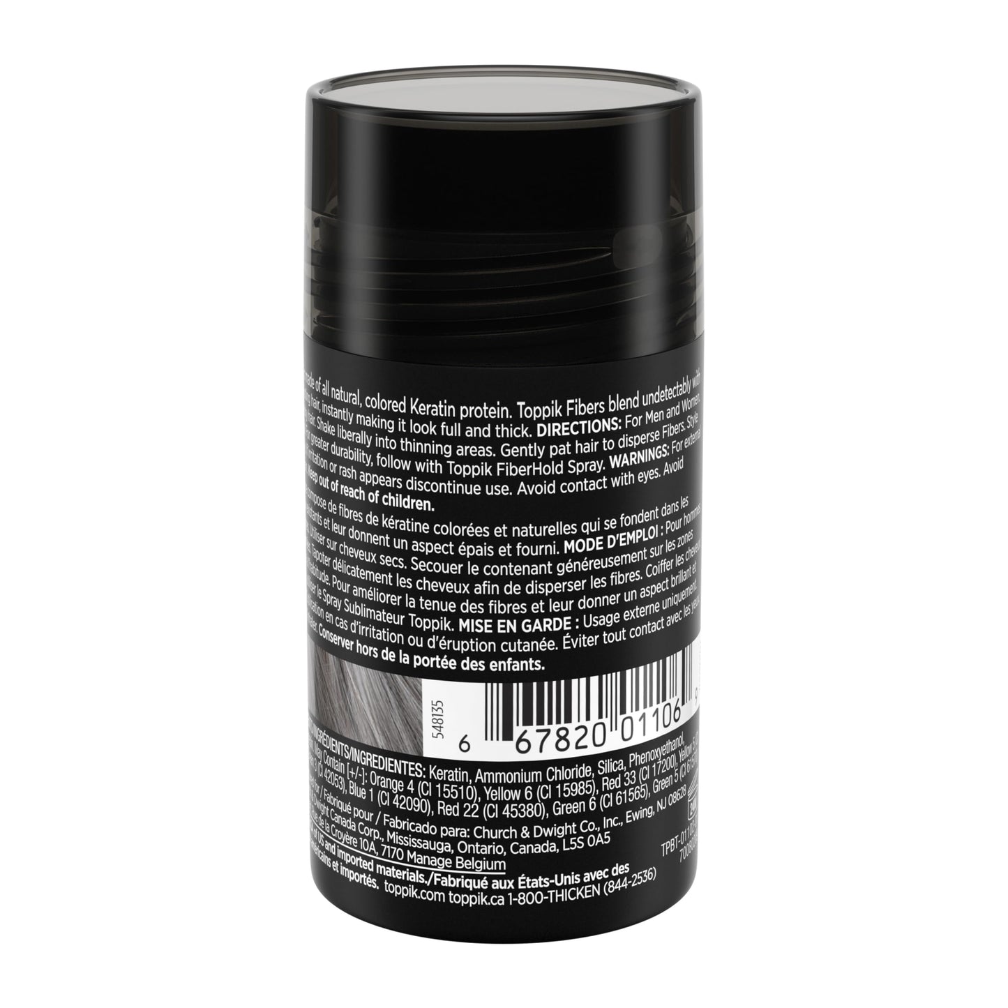 Toppik Hair Building Fibers, Gray, 12g Fill In Fine or Thinning Hair, Instantly Thicker, Fuller Looking, 9 Shades for Men & Women, Keratin Protein Formula