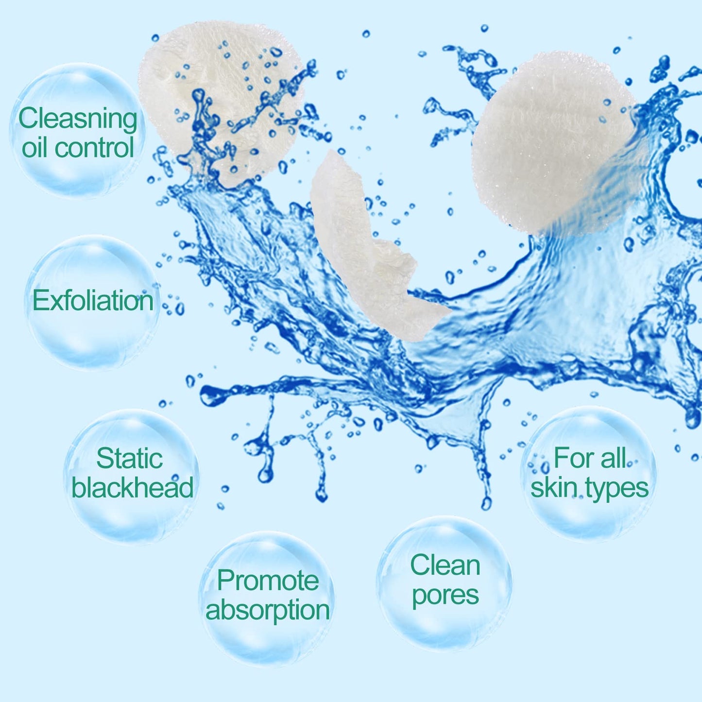 Bokon 100 Pcs Natural Loofah Exfoliating Face Pads 2.36 Inch Round Facial Scrubber Sponges Bulk Cleansing Discs for Face Body Bath Shower Spa Dead Skin Removal for Women Men
