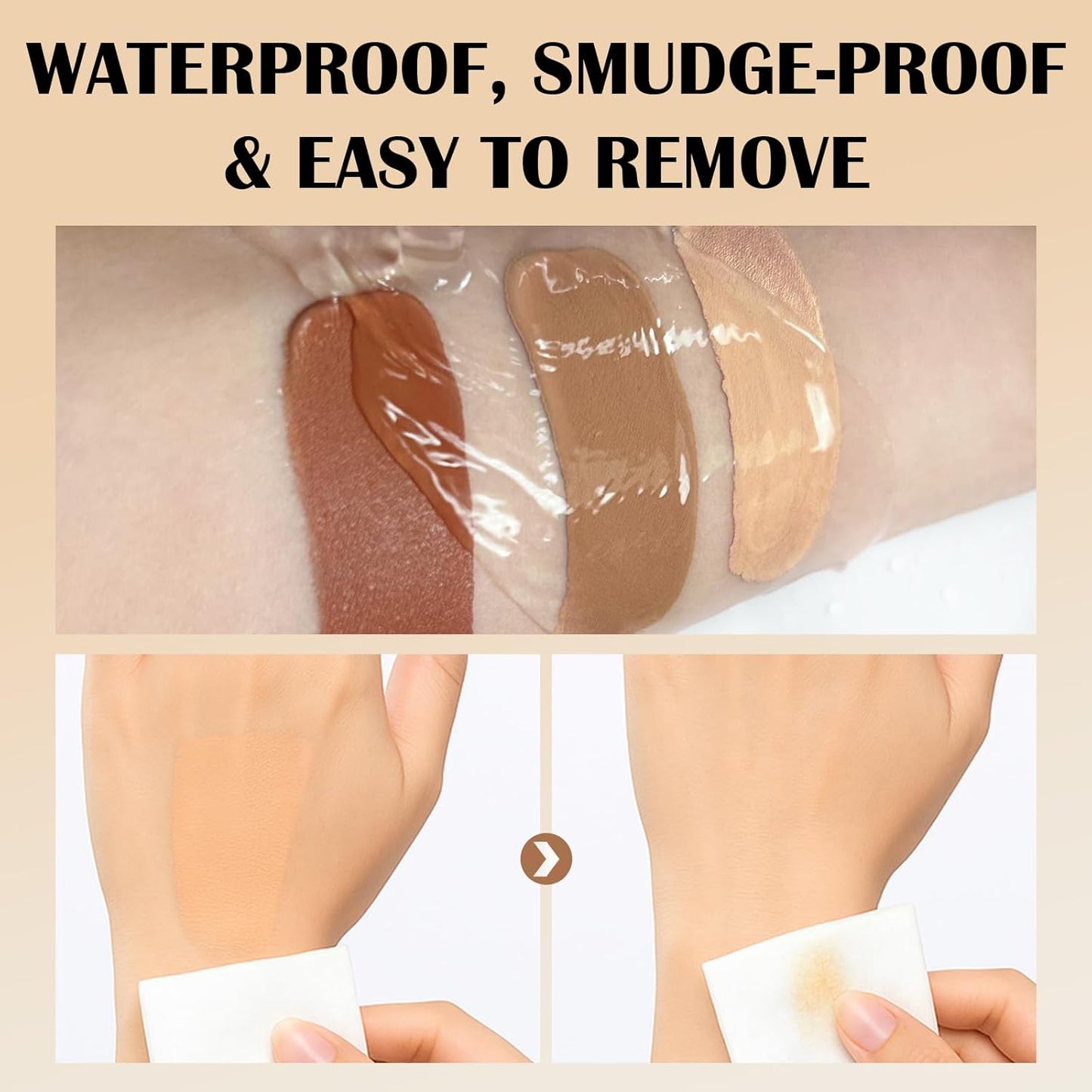 Skiennix Waterproof Leg & Body Makeup Cream - Transfer-Resistant Full Coverage for Tattoos & Scars, 01