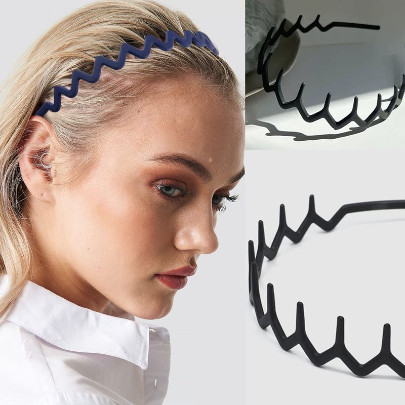 LAPOHI 10 PCS Non-Slip Plastic Headbands - Effortless Hair Accessories for Women & Teens | Comb Teeth Morandi