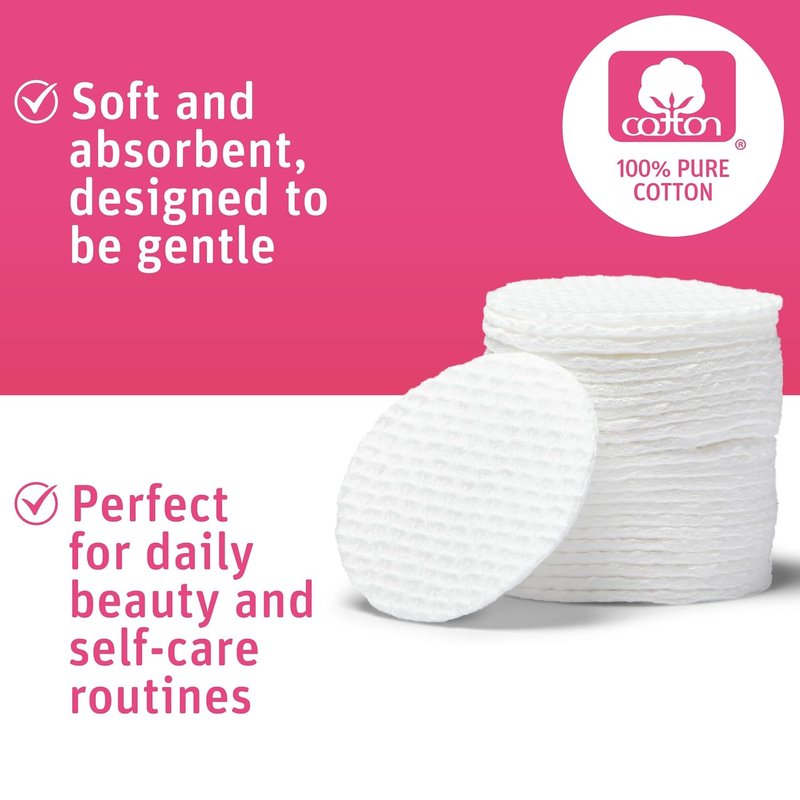 Hypoallergenic Exfoliating Cotton Rounds - Soft Dual Textured Pads | 80 Count (Pack of 6)