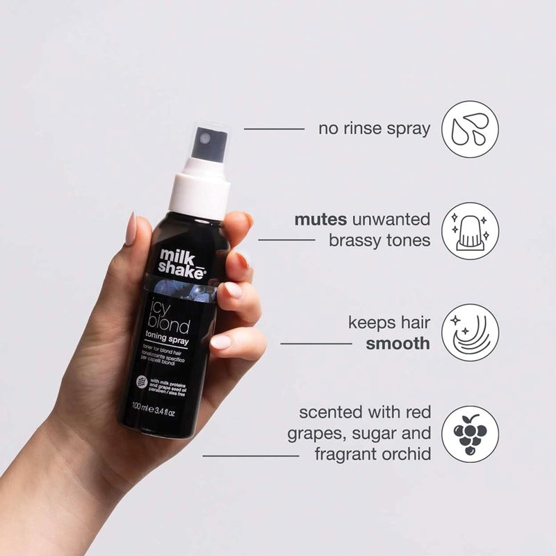 Milk_Shake Icy Blond Toning Spray - Leave-In Toner with Black Pigment for Platinum Blonde | 3.4 Fl Oz