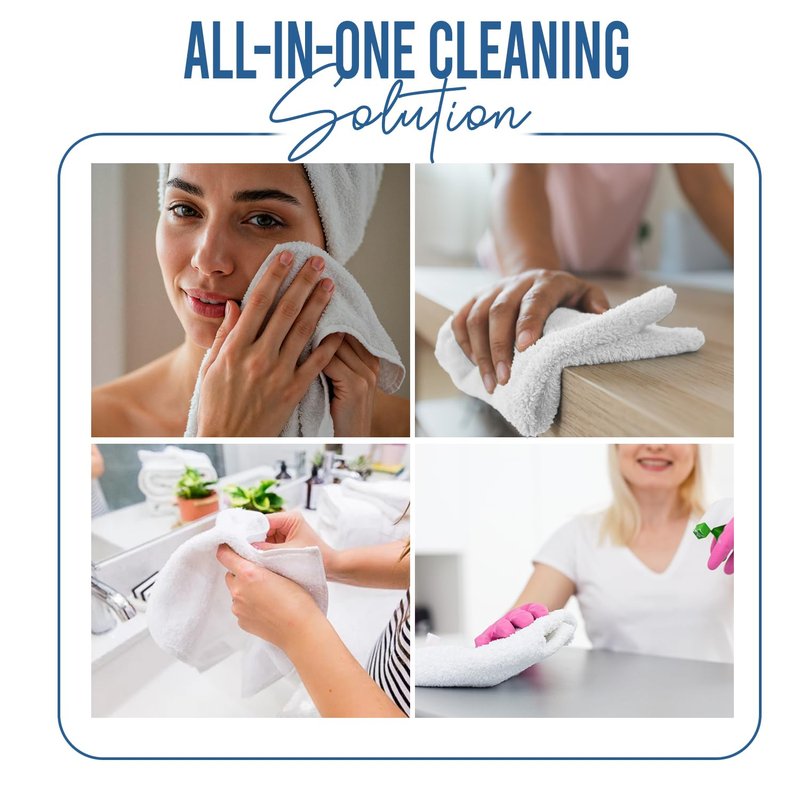 DAN RIVER 12 Pack Wash Cloths for Showering [12x12] - 100% Cotton Washcloths Premium Quality Flannel Face Cloths for Bathroom, Highly Absorbent and Soft Feel Wash Clothes, White
