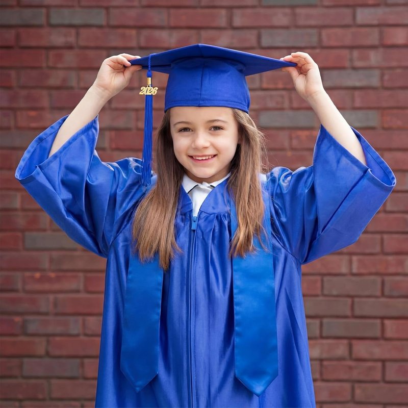 Child Size Graduation Cap and Stole Set - Unisex Preschool Hats with 2026 Tassel | 12 or 24 Pcs