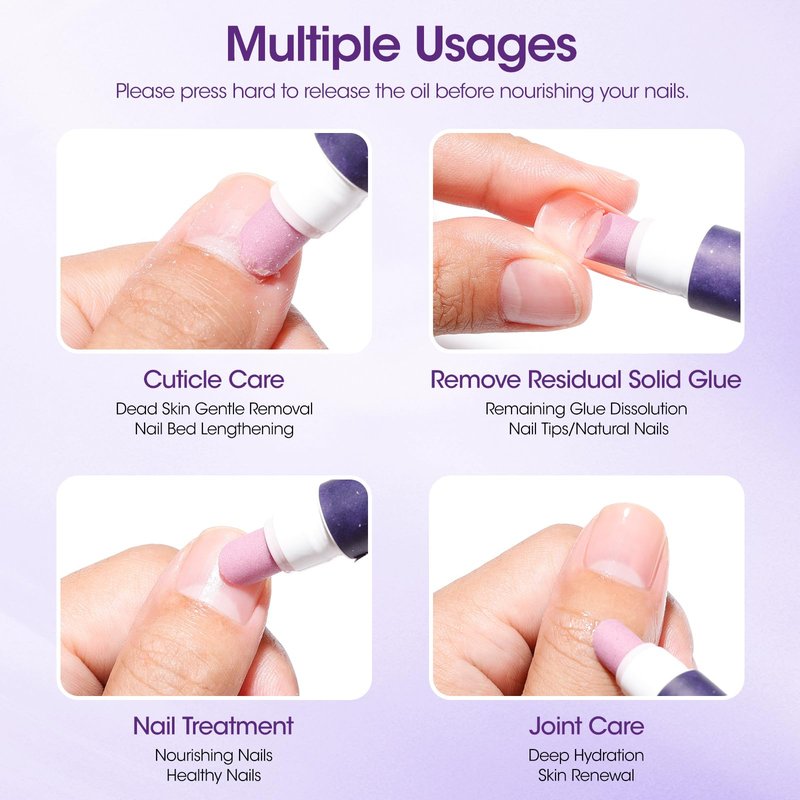 Gellen 3Pcs Ceramic Cuticle Pusher Oil Pen, Cuticle Remover & Cuticle Oil in a Pen for Hangnails Dry Damaged Nails, Nail Pusher Pen for Polish & Smooth Cuticles, Easy & Mess-Free Cuticle Pusher Tool