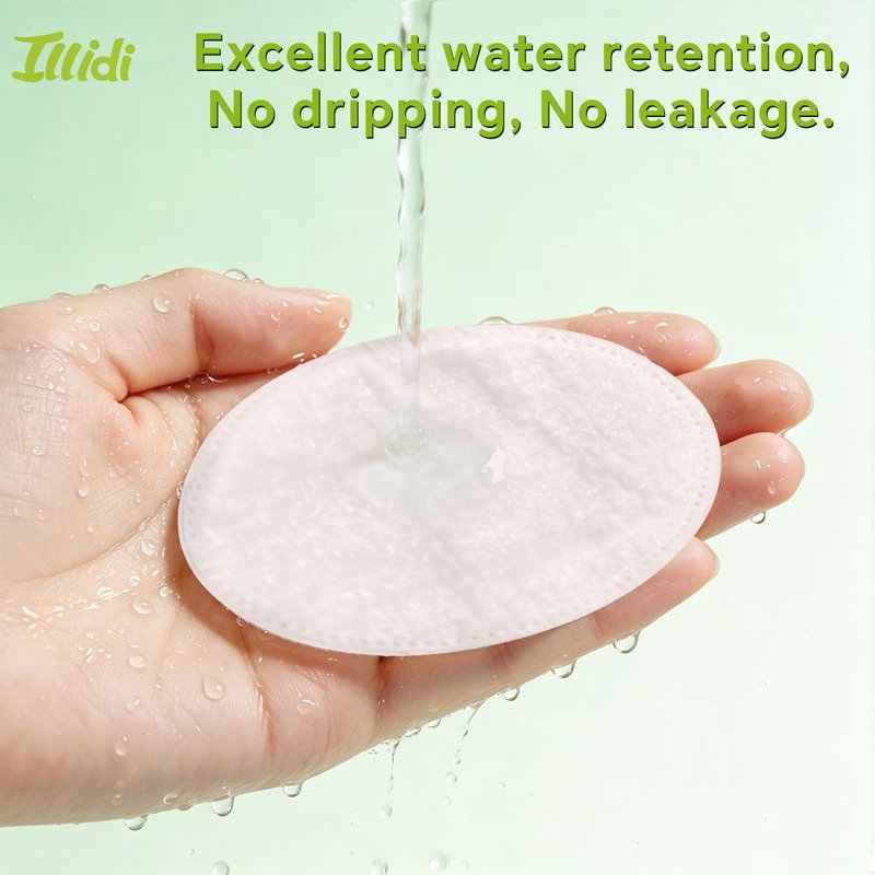 ILLIDI Large Oval Cotton Pads, Multi-Layer, Dual-Sided, for Makeup Removal, Cleansing, and Toner Application, 80 Count