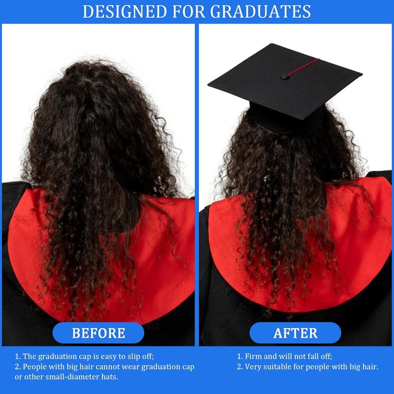 Pvoiue Graduation Cap Headband Insert - Adjustable Anti-Fall Design for Secure Hairstyle