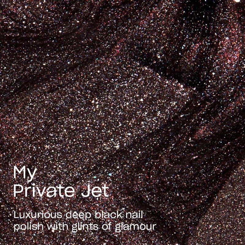 OPI Nail Lacquer My Private Jet | Opaque Dark Black Shimmer Chip Resistant Nail Polish | Fast Drying, Streak Free