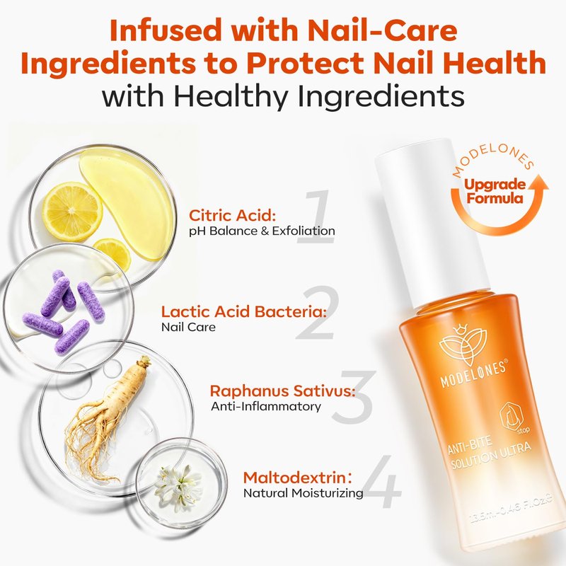modelones Nail Biting Prevention for Kids New Thumb Sucking Deterrent Bitter No Bite Nail Polish Stop Biting Nails Repair for Damged Nails Care 0.46 fl oz
