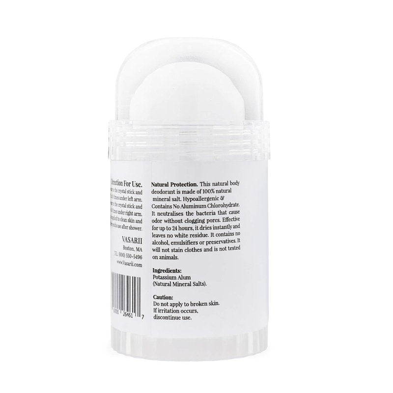 nakd. Thai Crystal Deodorant Stone – 2 Salt Crystal Deodorant Sticks, 4.25 oz. Regular + 2.5 oz. Travel Size – All Natural Unscented and Aluminum Free for Women & Men