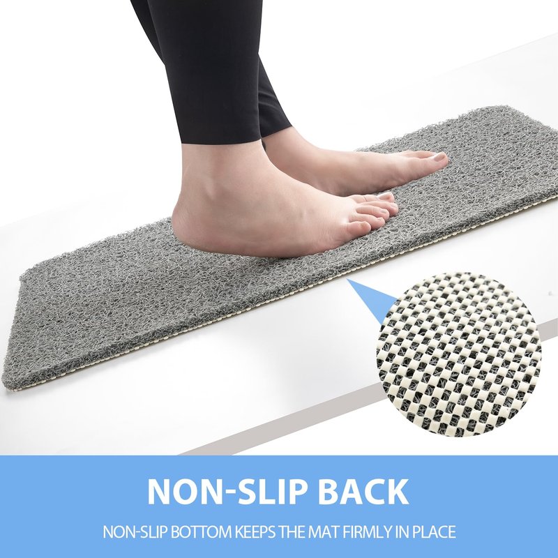 Hargiis Non Slip Bathtub Mat, Anti Slip Shower Mat, Quick Drying Bath Tub Mats, Foot Scrubber Mat, Anti Slip Mat for Tub, Floor, Bathroom, Home, Kitchen, Hotel (Grey 32"x17")