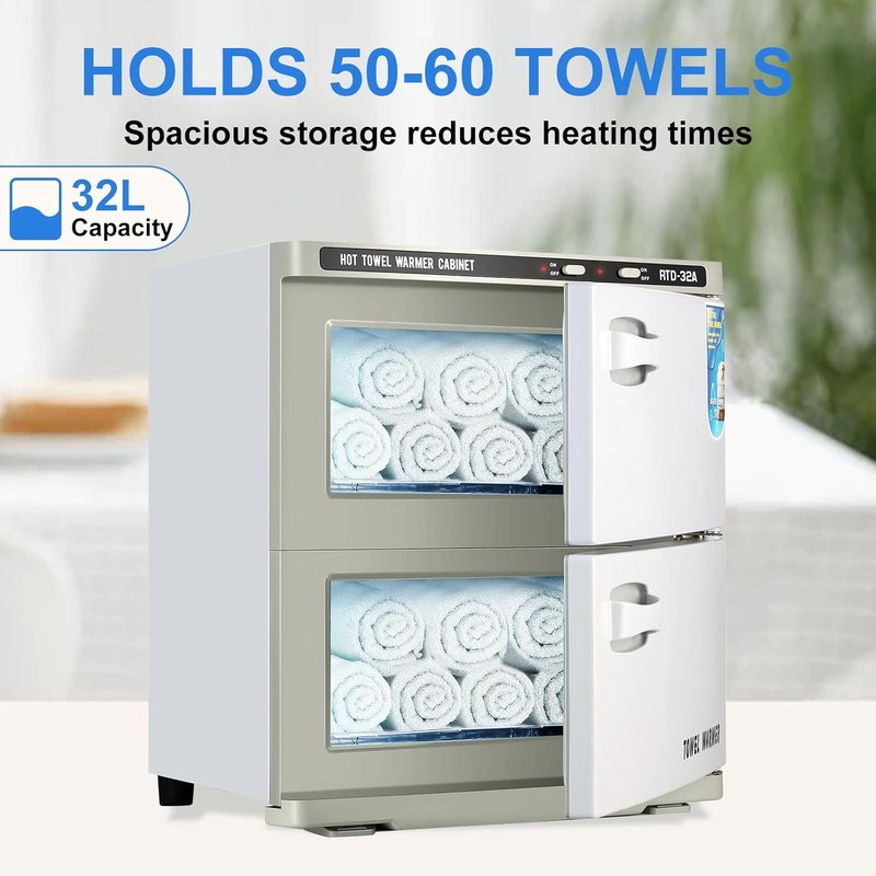 Skiennix 32L Hot Towel Warmer Cabinet - 2-in-1 Professional Heater for Spa & Salon Use