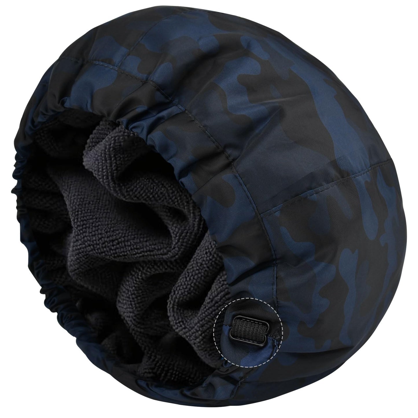Shower Cap for Men Blue Camouflage Bath Cap, Reversible Large Waterproof Adjustable Shower Caps Terry Lining & Elastic Band Stretch Hem Hair Hat