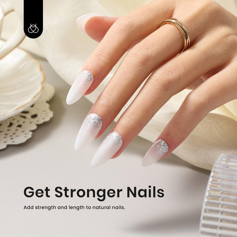 Beetles Builder Gel for Nails -0.5 oz 7 in 1 Milky White Gel,Nail Thickening Strengthening Building Apex for Beginner DIY Salon at Home,White Builder Nail Gel,UV & LED Lamp Cured Needed