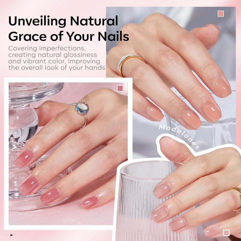 Modelones Gel Nail Polish Set - 6 Colors Including Nude, Red, Pink & Brown | Perfect for DIY Manicure Gifts