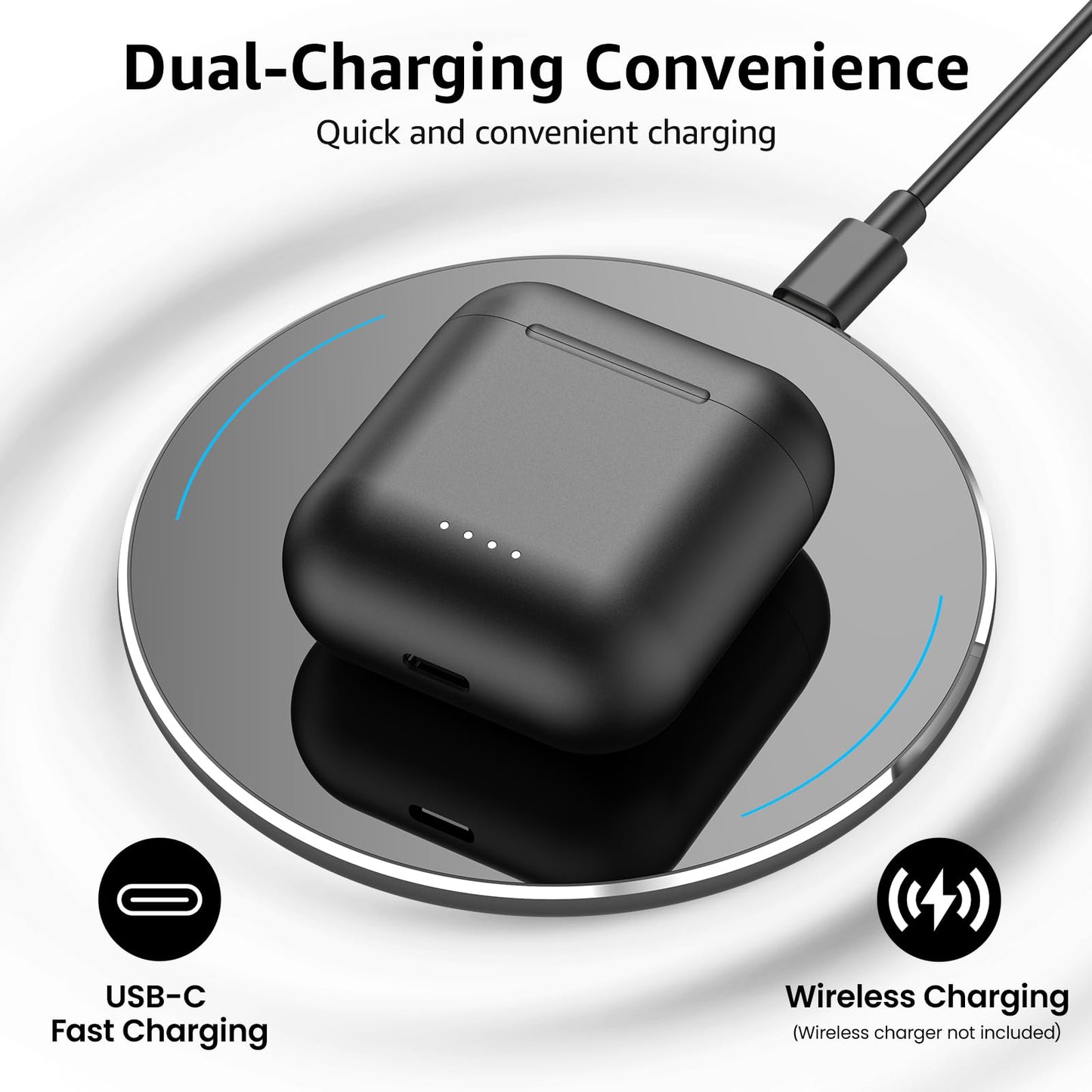 TOZO T6 Wireless Earbuds, Bluetooth Ear Buds, Stereo Sound in Ear Headphones, 50 Hours Playtime, AI Clear Call, Wireless Charging Case, APP Customizable EQs, IPX8 Waterproof Earphones