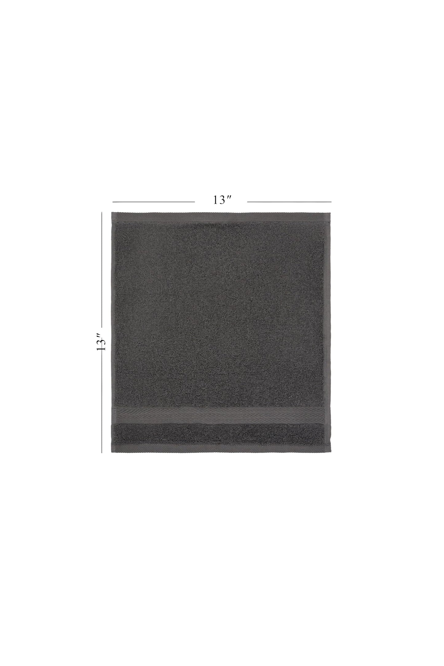 Ozdilek 6-Piece Washcloth Set 13x13 100% Turkish Cotton, 600 GSM, Soft, Gentle on Sensitive Skin, Multi-Purpose Use, Washable, Reusable, Ideal for Baby Care & Spa 6 Towels(Anthracite Gray)