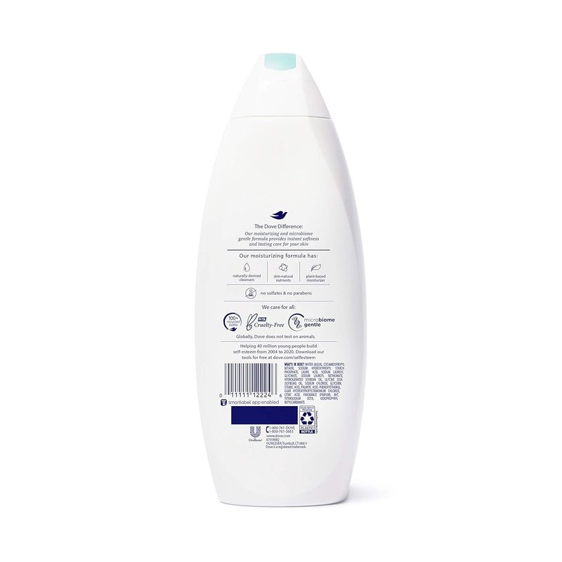 Dove Body Wash - Sulfate Free & Hypoallergenic for Sensitive Skin | 22 Fl Oz (Pack of 4)