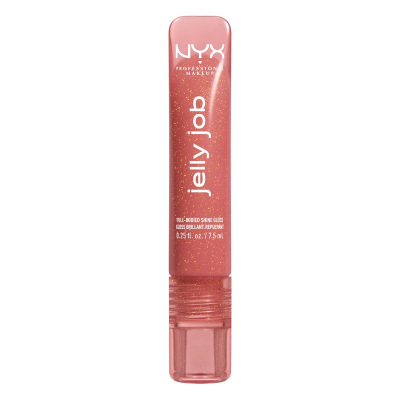 NYX PROFESSIONAL MAKEUP Jelly Job Lip Gloss, Lip Tint Gloss with Full-Bodied, Smoothing, and Hyper-Glossy Shine - Honey, It's Jelly (Nude Pearl Shimmer)