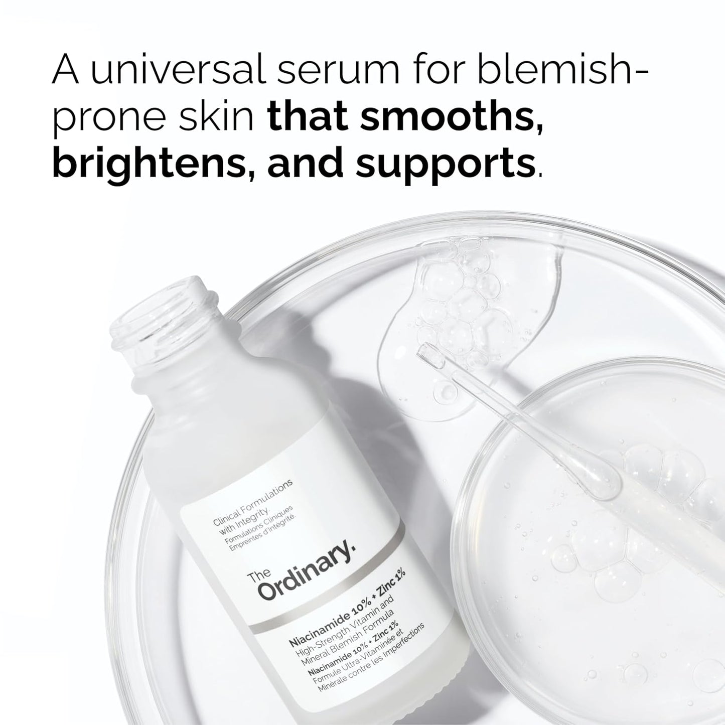 The Ordinary Brighten & Balance Collection | Skin Care Bundle with Hyaluronic Acid, Niacinamide & Organic Rose Hip Oil - 3-Piece Set