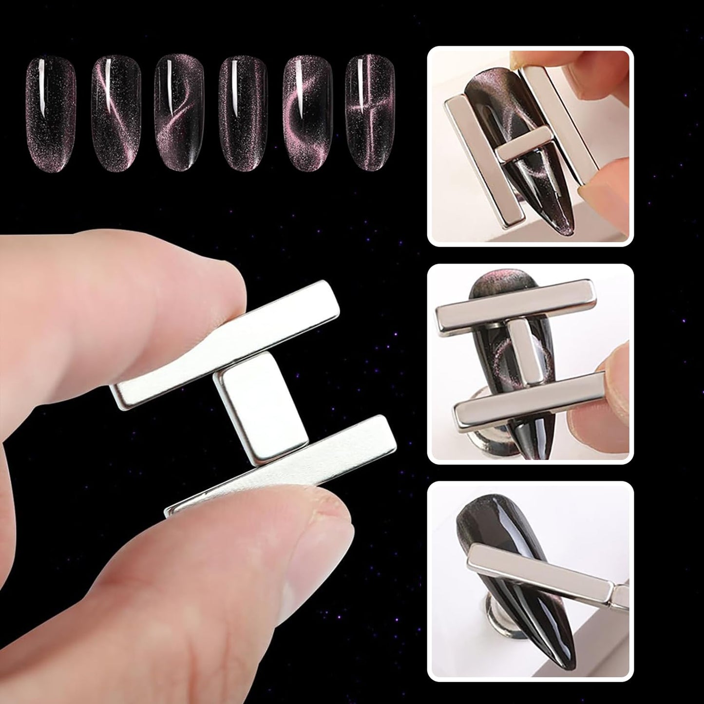 WOKOTO 5Pcs Nail Magnet For Cat Eye Nails Designs Magnet Pens Big Cylinder Magnet Stick And 4 In 1 Magnet Blocks Nail Art Tools For Nail Art Cat Eye Magnet For Nails Cat Eye Magnets For Women Nails