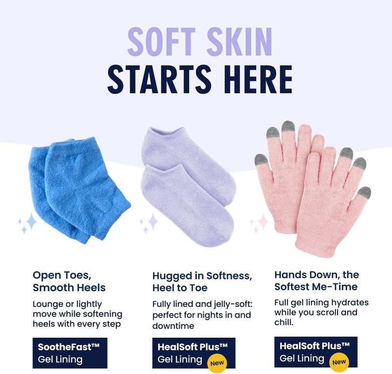 Dr. Frederick’s Original Moisturizing Gel Socks for Men & Women – Dry Feet & Cracked Heel Treatment – Full Foot Gel Lining with Mango Butter, Shea Butter, Jojoba & Coconut Oil (Lilac Leisure)