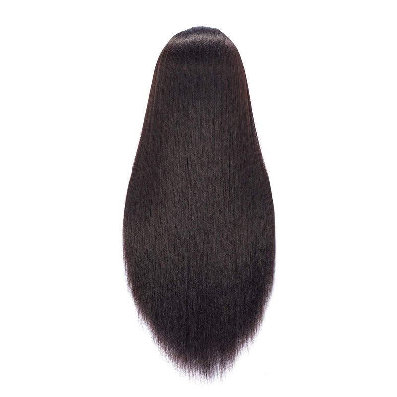 Hairingrid 26"-28" Mannequin Head Hair Styling Training Head Manikin Cosmetology Doll Head Synthetic Fiber Hair and Free Clamp Holder (Yaki-Black)