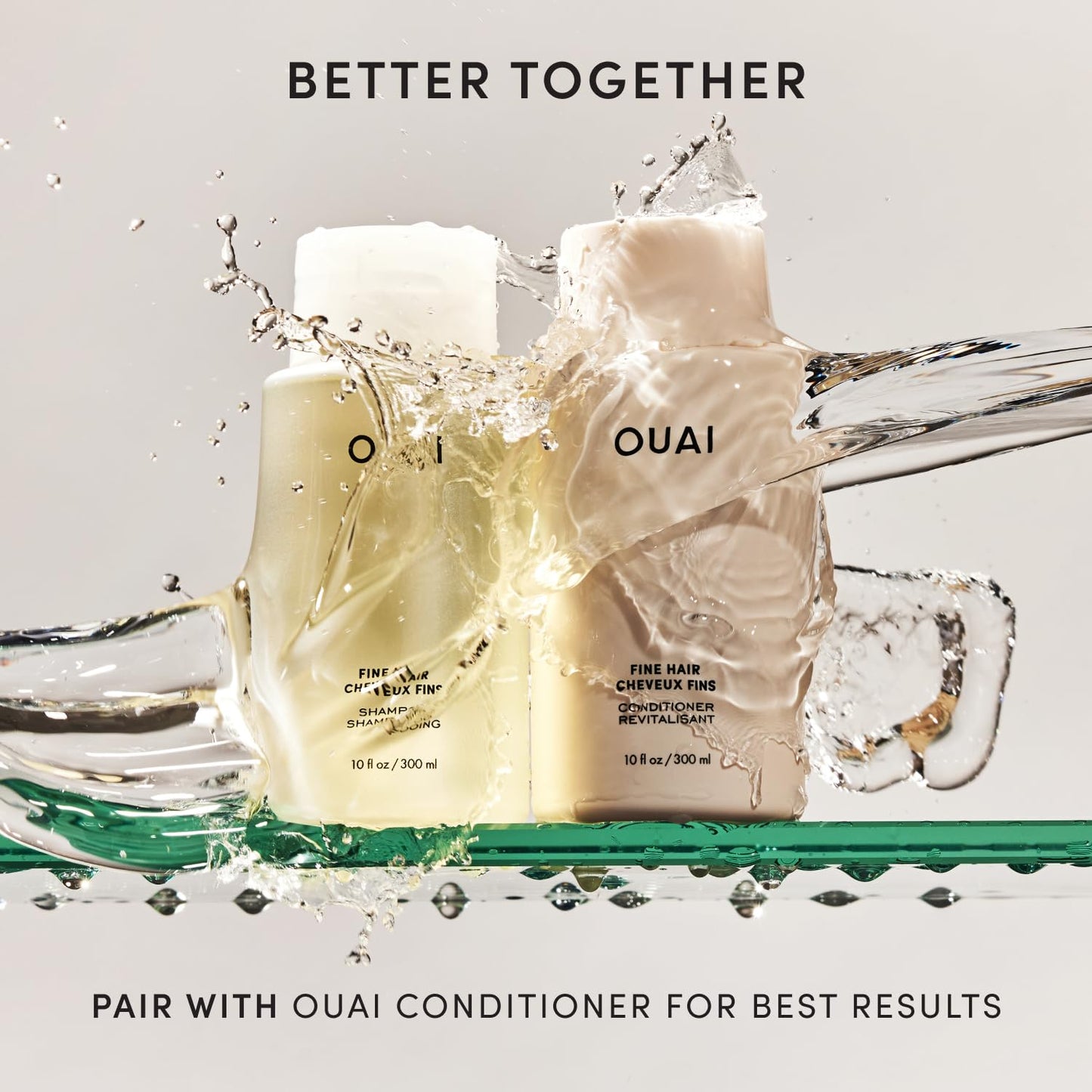 OUAI Fine Hair Shampoo - Biotin Thickening Shampoo for Flat, Thin Hair - Volumizing & Strengthening Keratin & Chia Seed Oil for Women & Men - Lightweight, Color-Safe, Sulfate Free, Refill 32 Oz